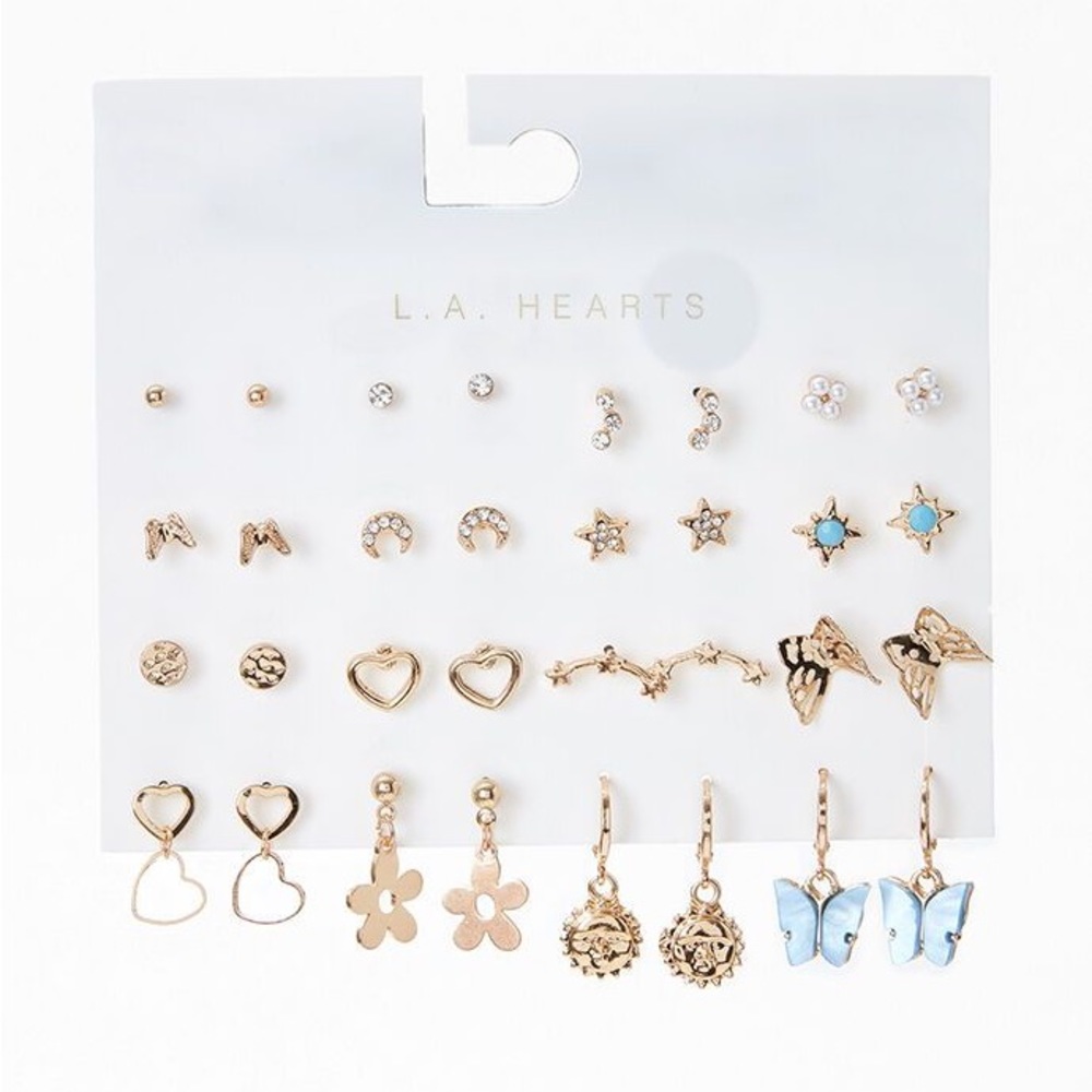 LA Hearts 16 Pack Charming Earrings